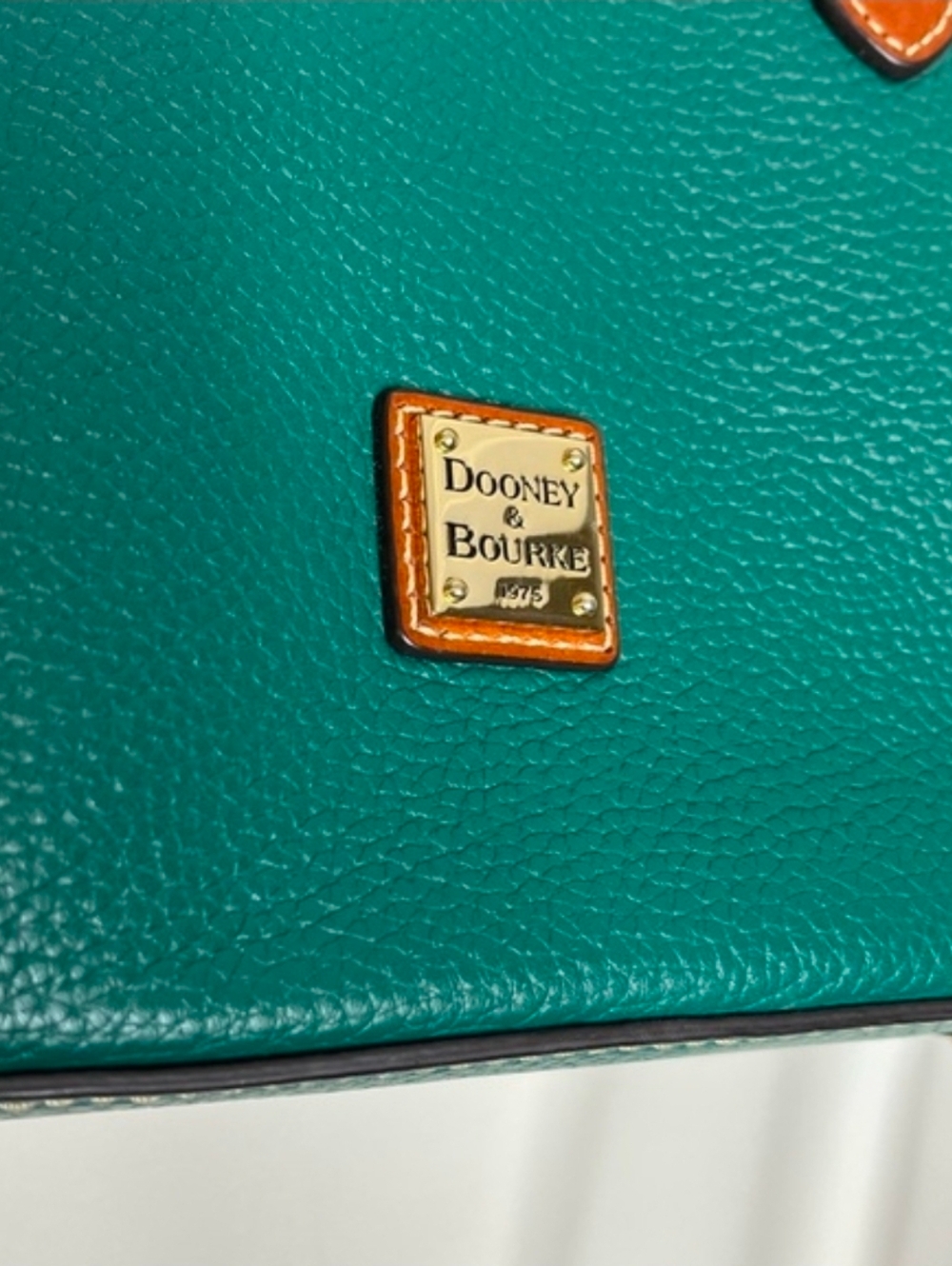 Dooney & Bourke Brielle Green Pebbled Leather Satchel Handbag Shoulder Bag - Picture 2 of 7